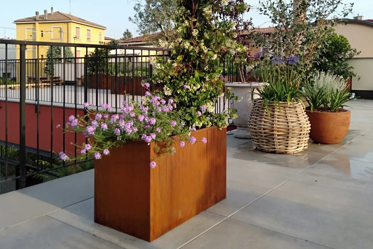 Fioriere in acciaio corten